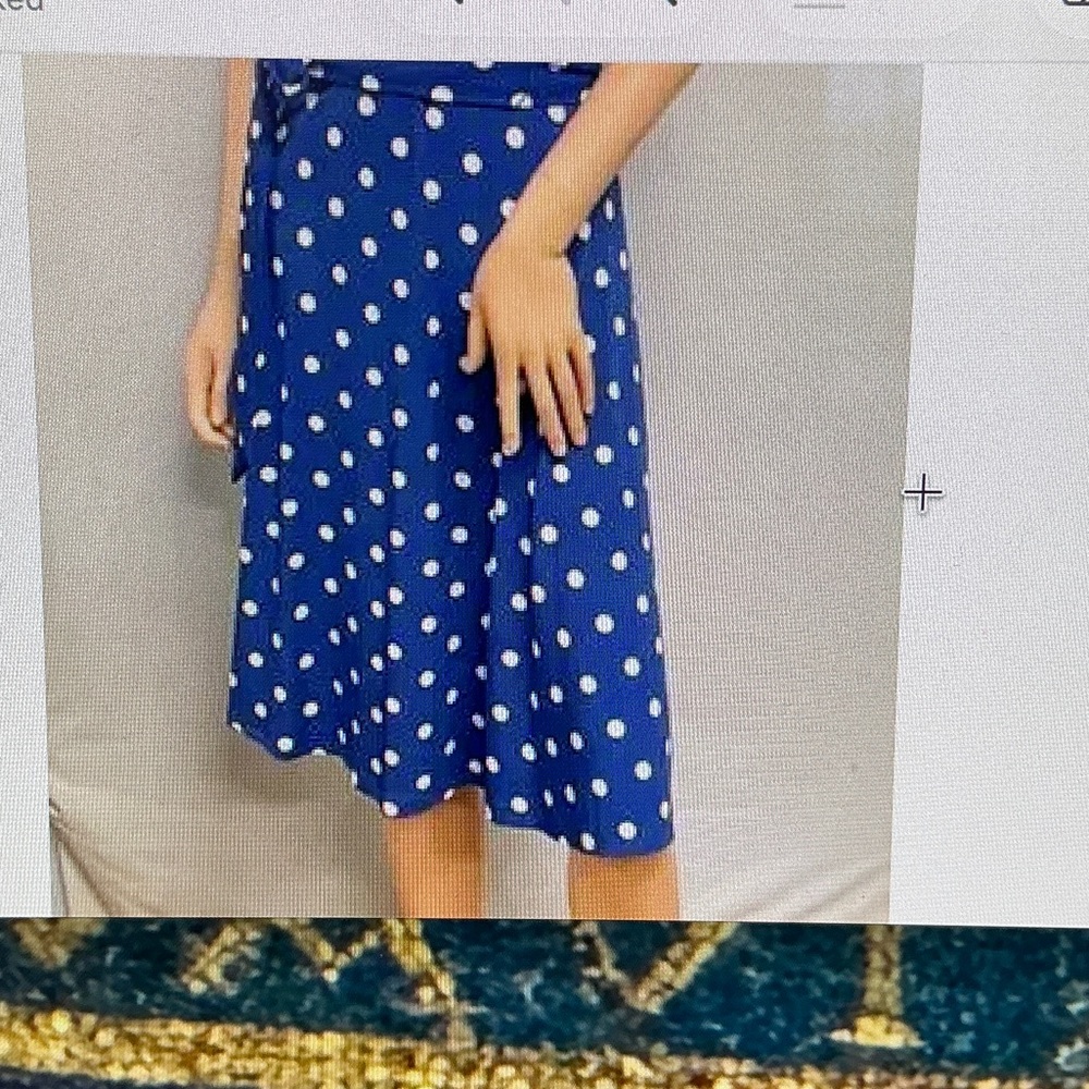 New! Beautiful royal blue faux polka dot wrap dress, Jessica Howard, size 10p - Picture 12 of 13